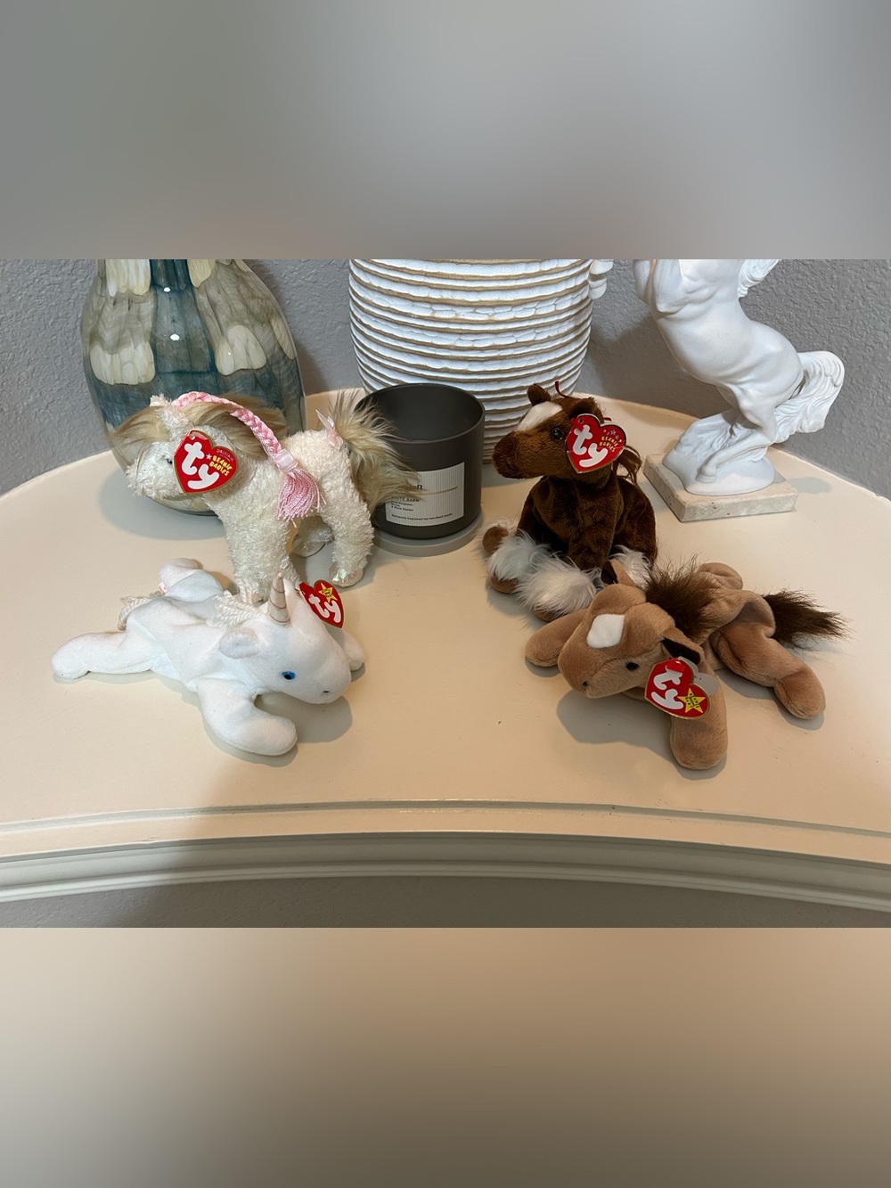 Ty Beanie Babies Plush Assortment - White, Brown, Cream